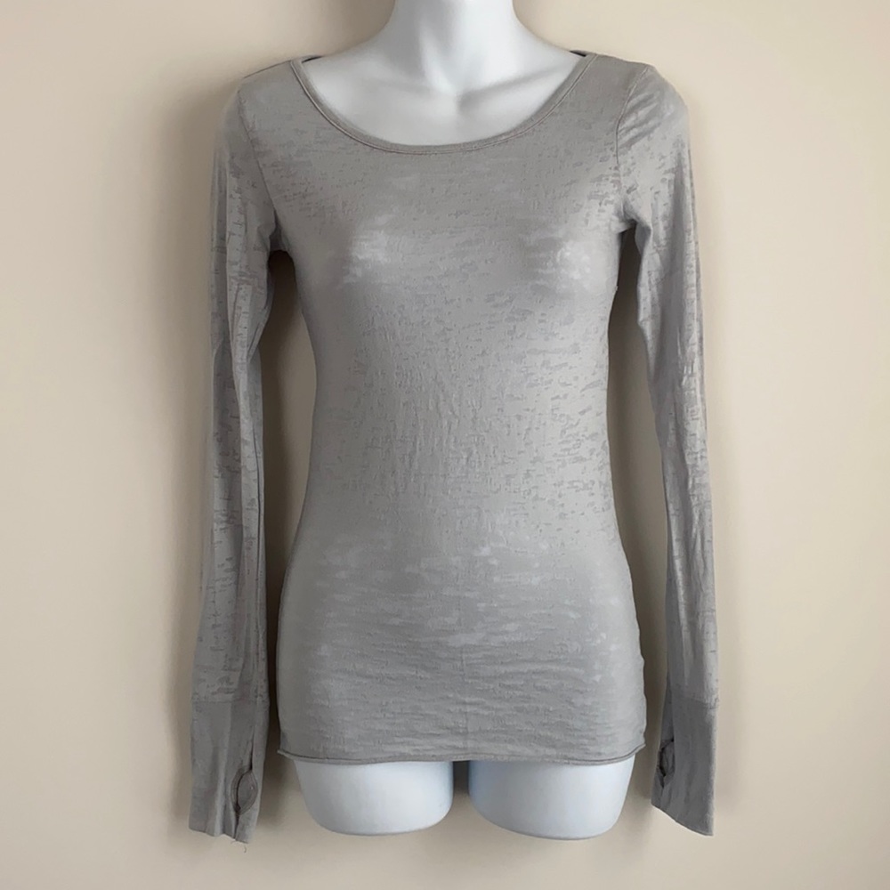 Last DAY Ballerina Burnout Long Sleeve Tee Gray - Picture 1 of 8